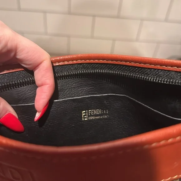 Vintage Fendi Zucca leather and canvas Monogram Brown and Black makeup case - Picture 6 of 9